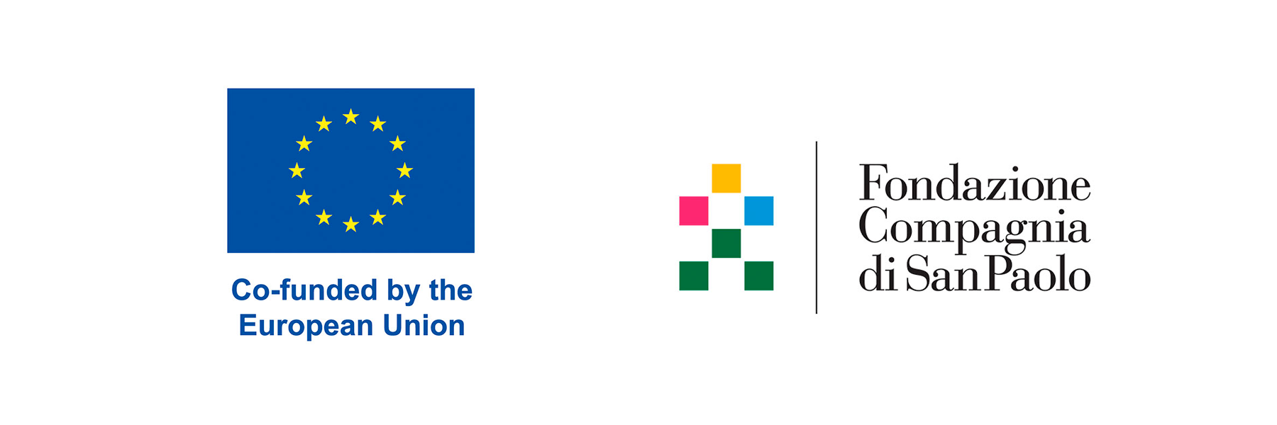 EU logo and Fondazione Compagnia di San Paolo logo